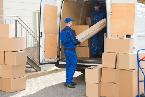 Commercial moving team preparing office relocation in Anerley