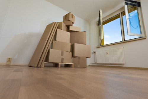 Movers preparing a home relocation in Anerley