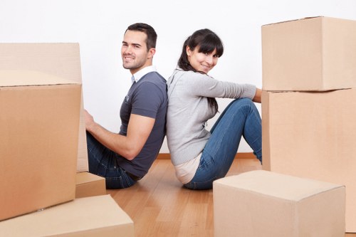 Boxes and furniture prepared for a local Anerley house move