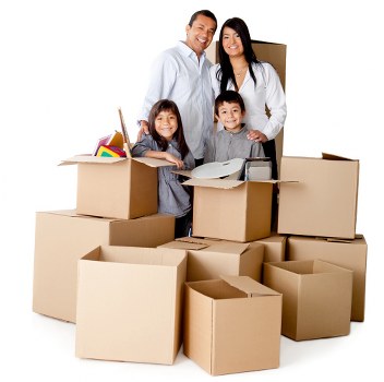 Removal crew loading office furniture for a commercial move